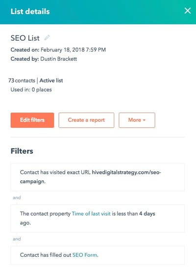 HubSpot CRM Segmentation