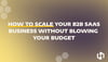 How to Scale Your B2B SaaS Business Without Blowing Your Budget